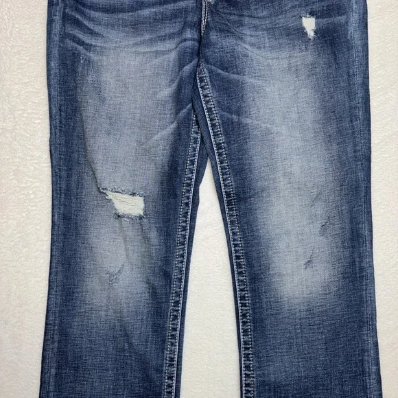 NWT Miss Me Jeans Curvy Fit Straight Mid Rise 33 X 32 Women's Jeans Distressed - Picture 7 of 16